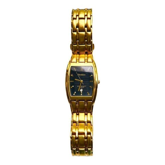 Armitron Unisex Goldtone Black Dial Analog Watch - Picture 4 of 9